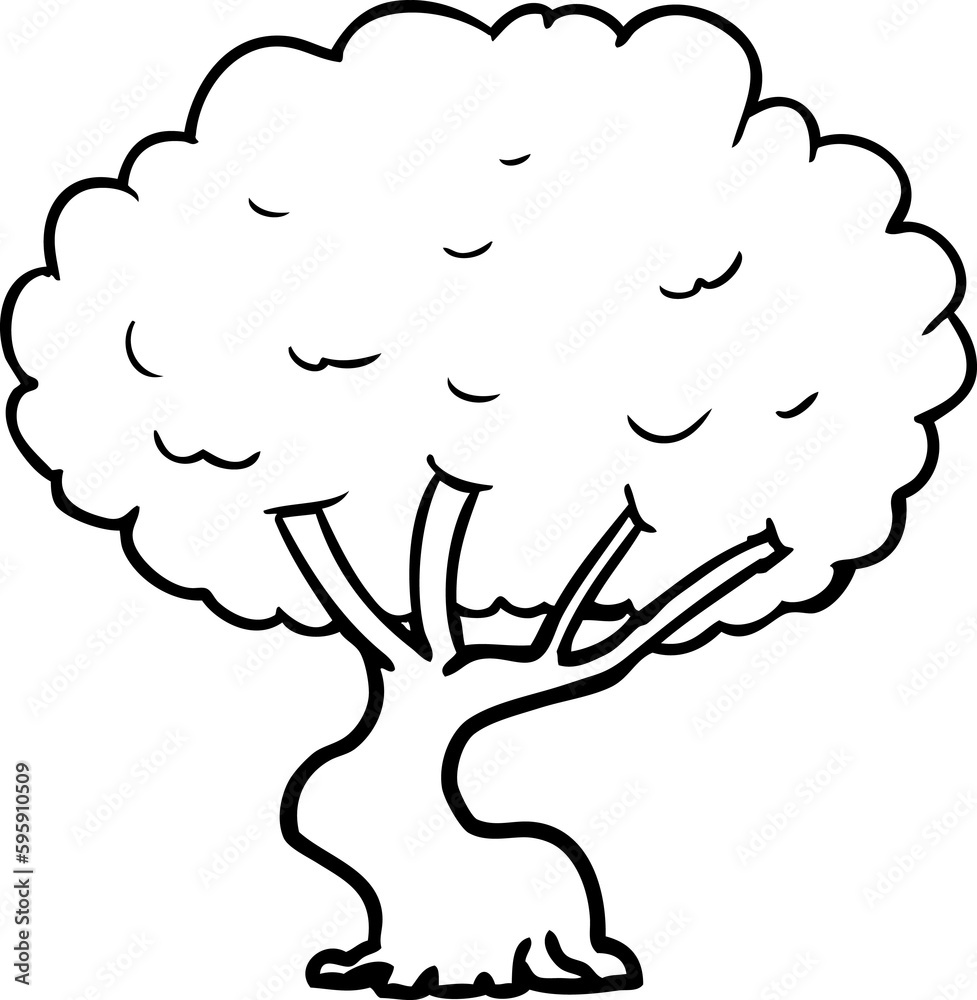 line drawing of a tree