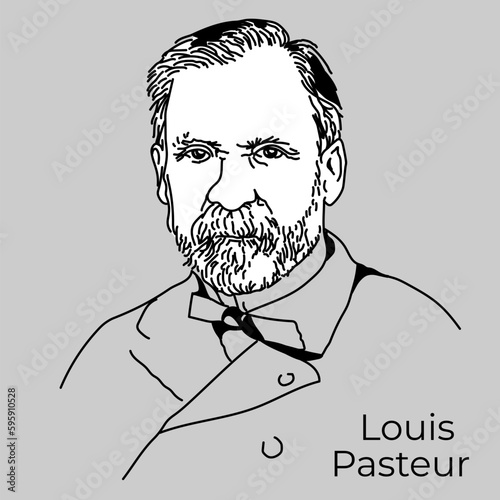 Louis Pasteur was a French chemist and microbiologist, member of the French Academy. Vector.