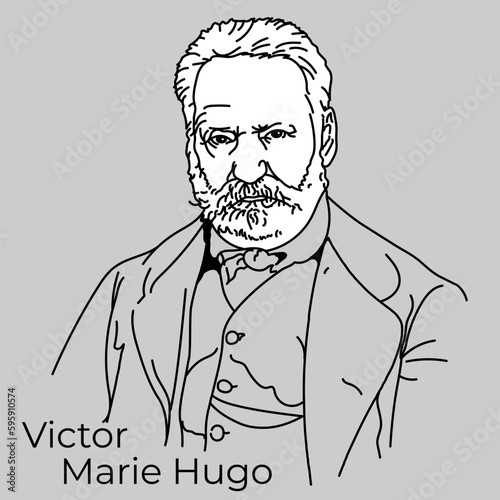 Victor Marie Hugo was a French writer, one of the main figures of French Romanticism, a political and public figure. Vector