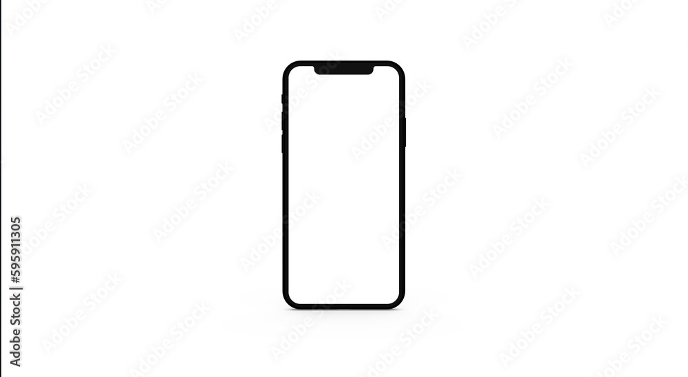 modern cell phone with white screen on white background modern cell phone with white screen on white background