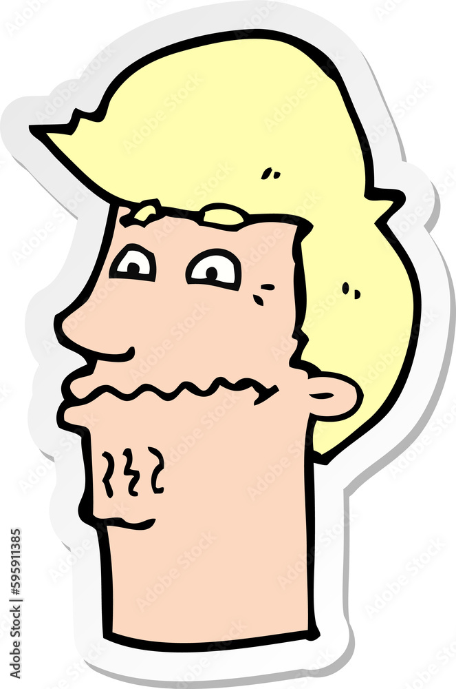 sticker of a cartoon nervous man