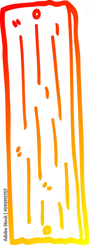 warm gradient line drawing of a cartoon plank warm gradient line drawing of a cartoon plank