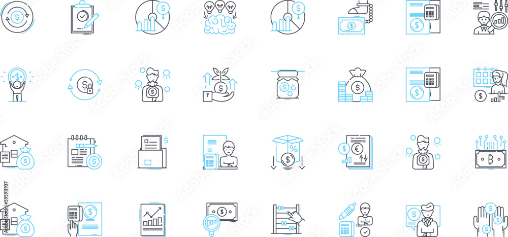 My management plan linear icons set. Strategy, Goals, Vision, Objectives, Accountability, Performance, Alignment line vector and concept signs. Communication,Responsibility,Execution outline My management plan linear icons set. Strategy, Goals, Vision, Objectives, Accountability, Performance, Alignment line vector and concept signs. Communication,Responsibility,Execution outline