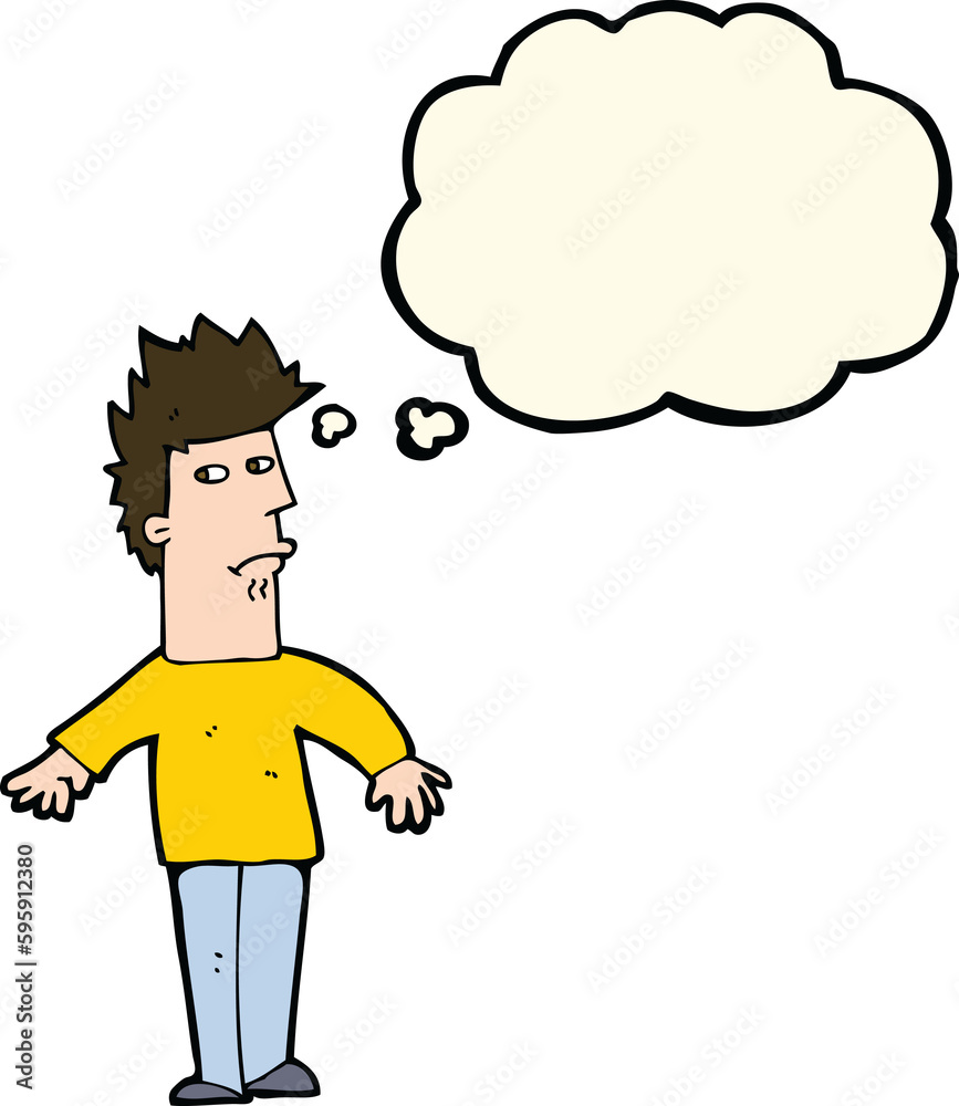 cartoon worried man with thought bubble cartoon worried man with thought bubble