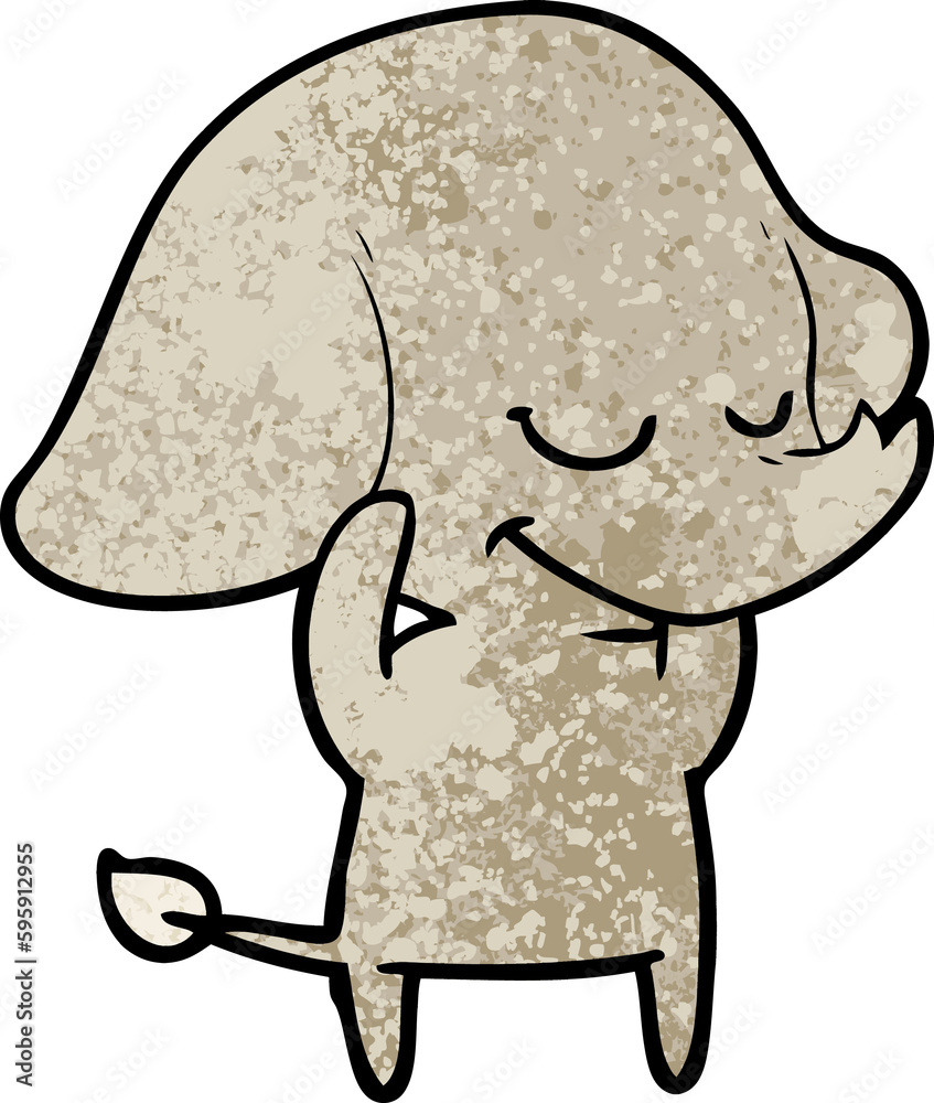 Fototapeta premium cartoon smiling elephant