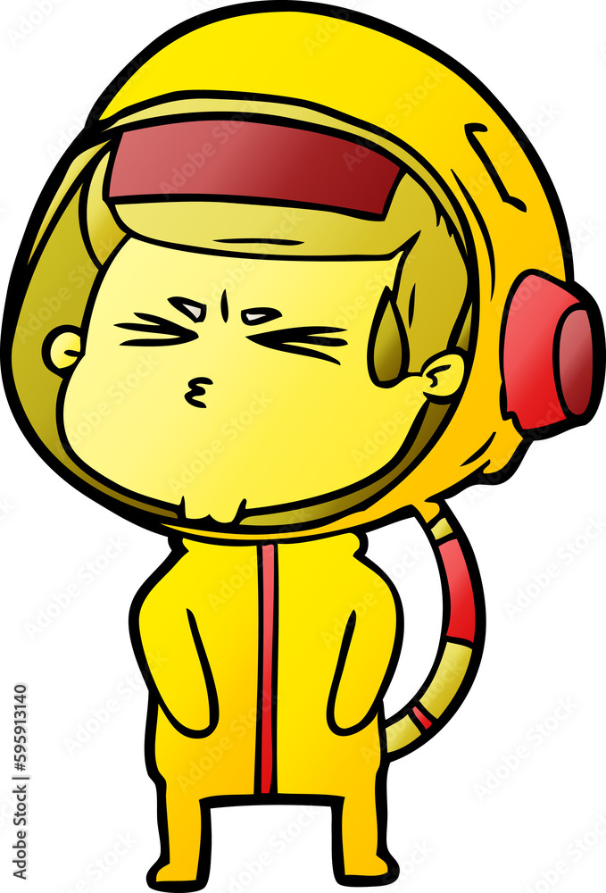 cartoon stressed astronaut cartoon stressed astronaut