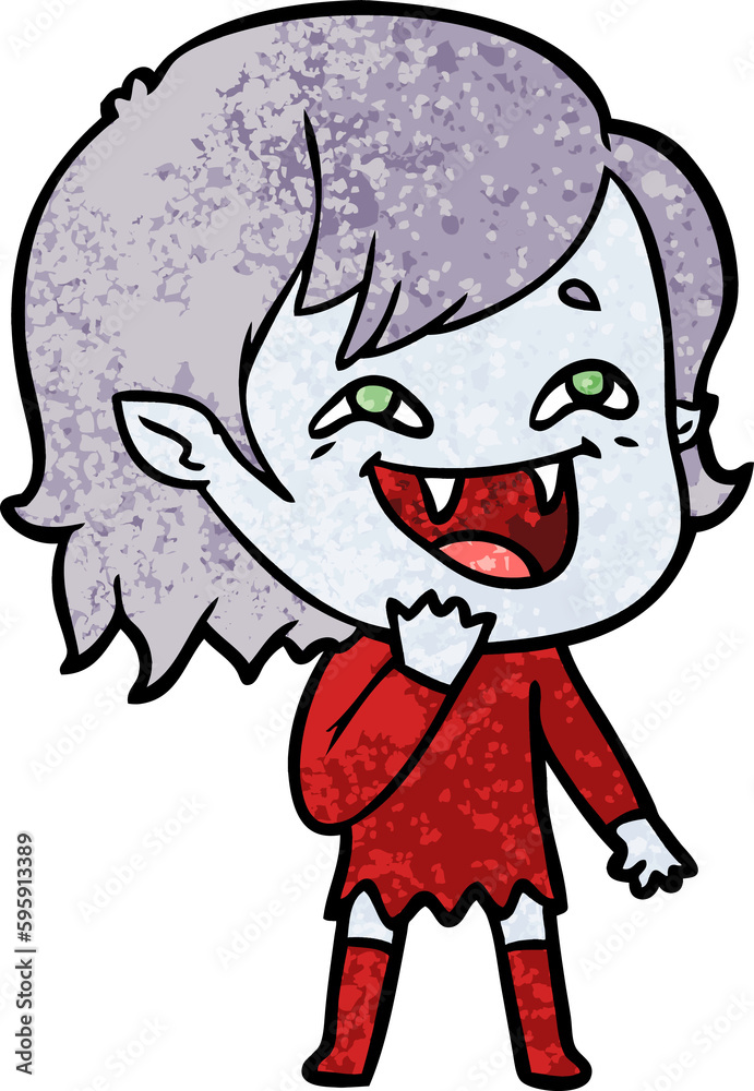 Fototapeta premium cartoon laughing vampire girl