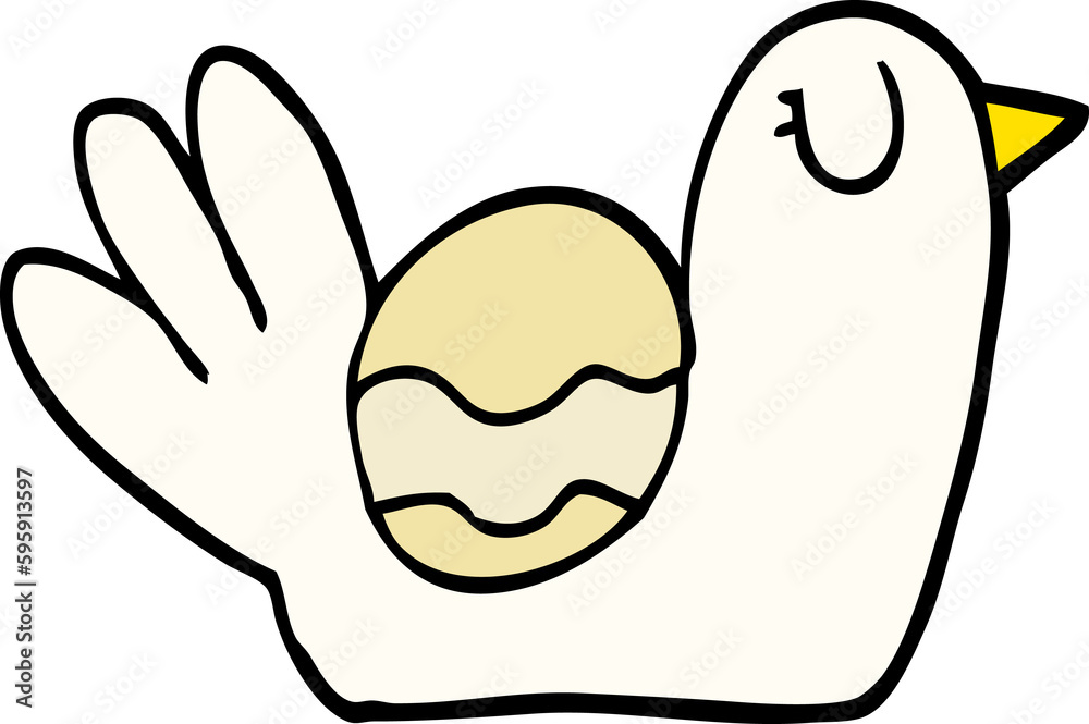 hand drawn doodle style cartoon nesting bird hand drawn doodle style cartoon nesting bird