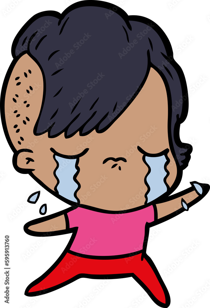 cartoon crying girl