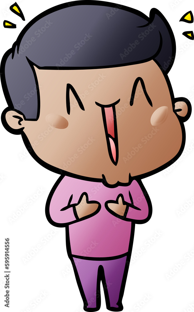 Obraz premium cartoon happy man