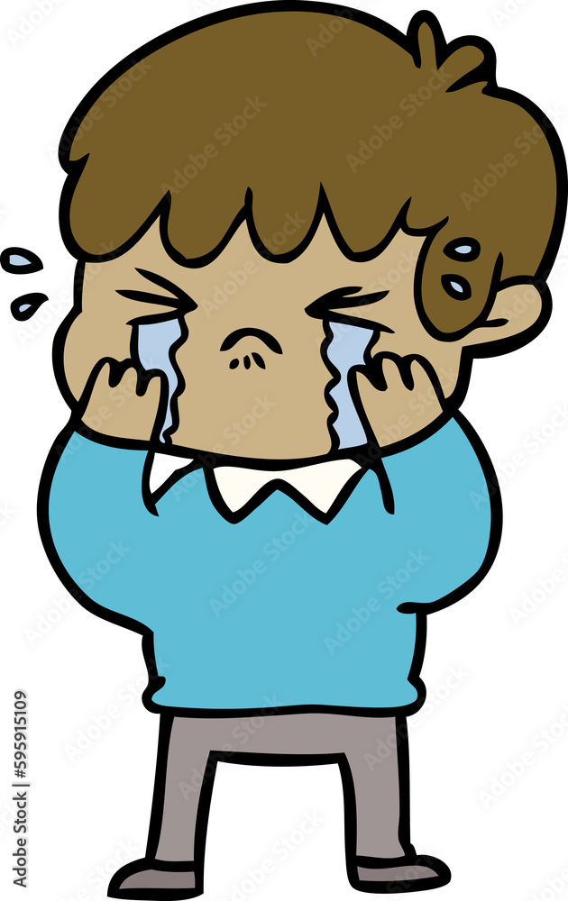 cartoon boy crying