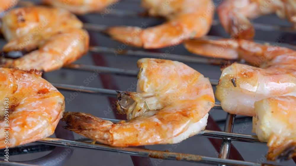 Unpeeled shrimp close-up grilled at home. Proper food at home. Seafood Unpeeled shrimp close-up grilled at home. Proper food at home. Seafood