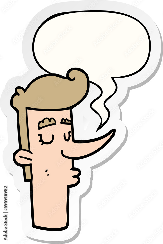 cartoon arrogant man with speech bubble sticker cartoon arrogant man with speech bubble sticker