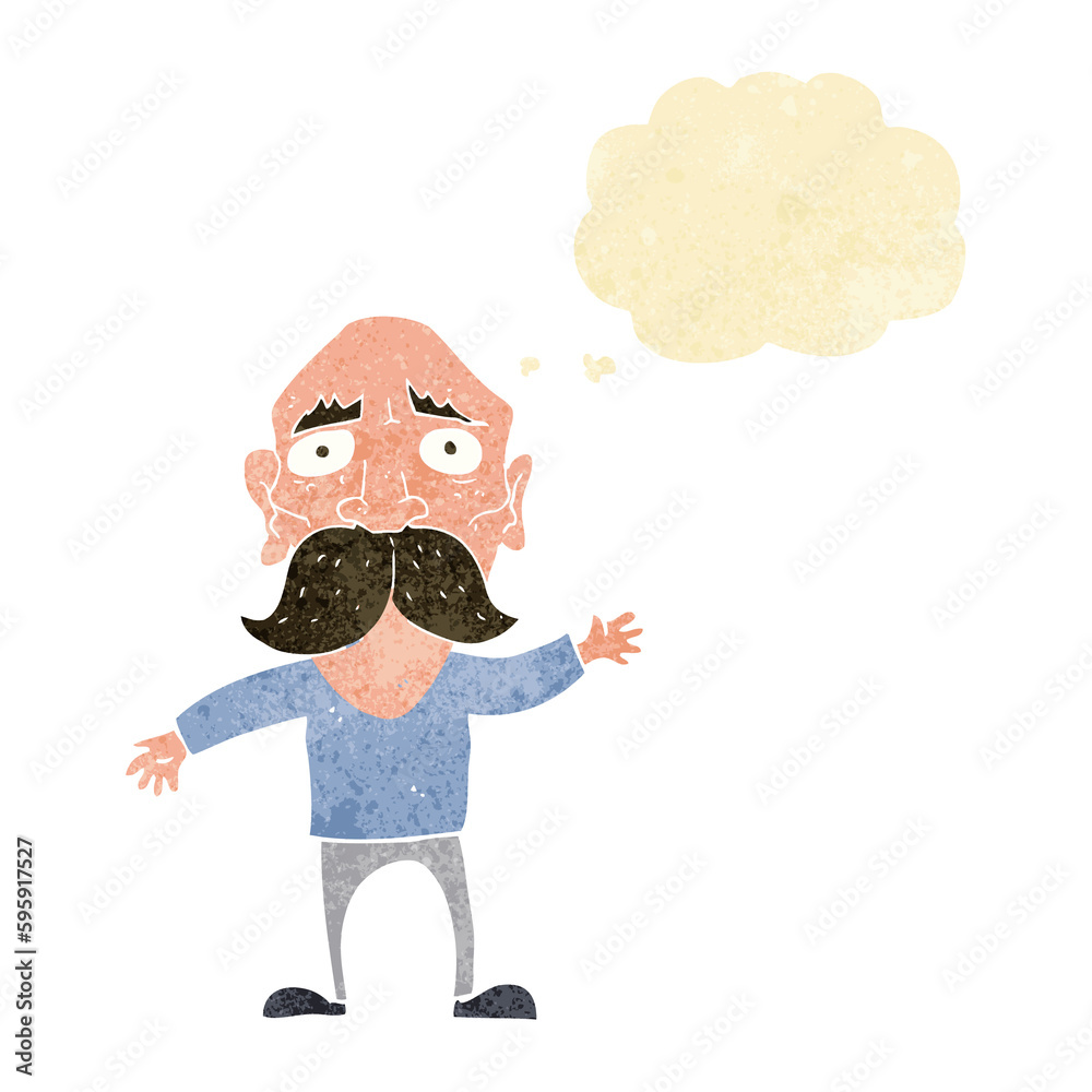 cartoon worried old man with thought bubble cartoon worried old man with thought bubble