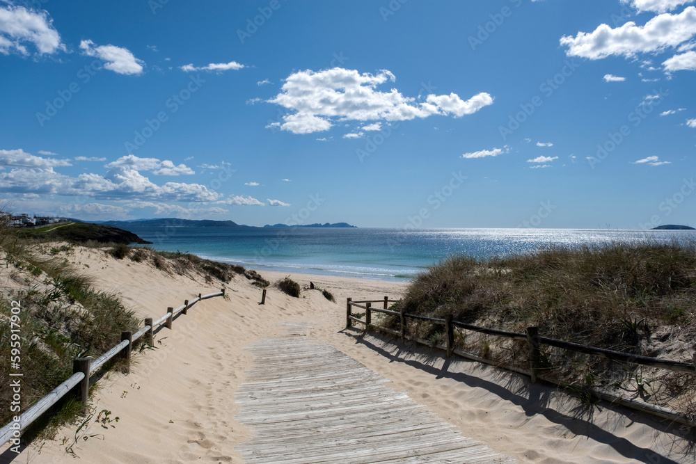 Wooden walkway in the beach dunes