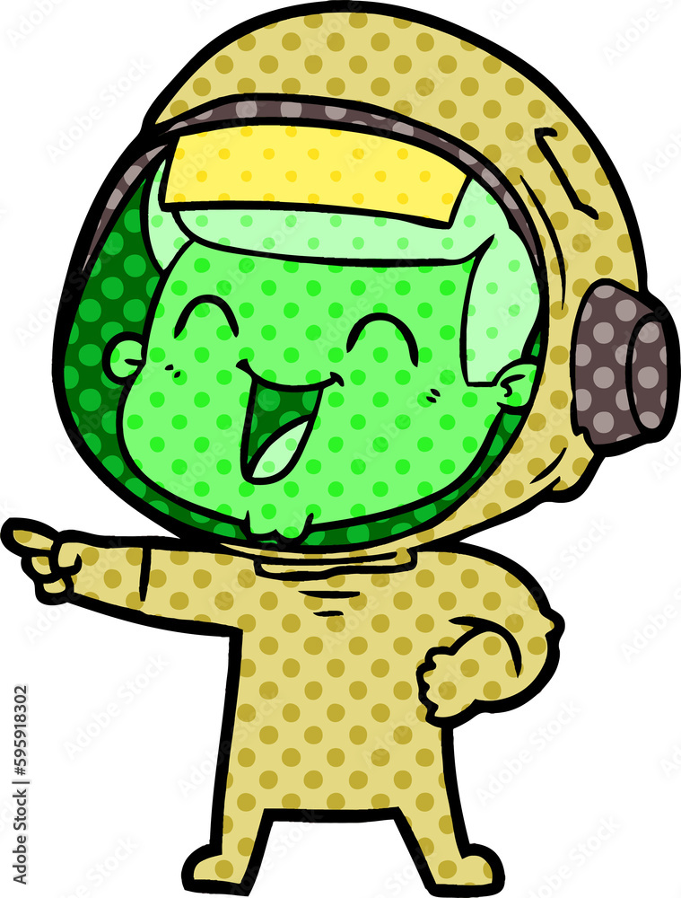 Obraz premium happy cartoon astronaut