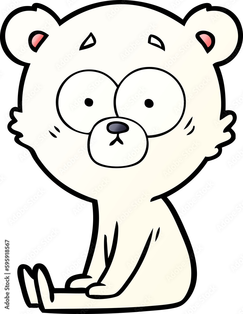 Obraz premium nervous polar bear cartoon