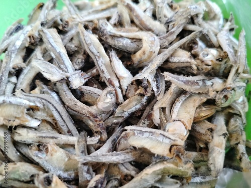 dried anchovy in the market