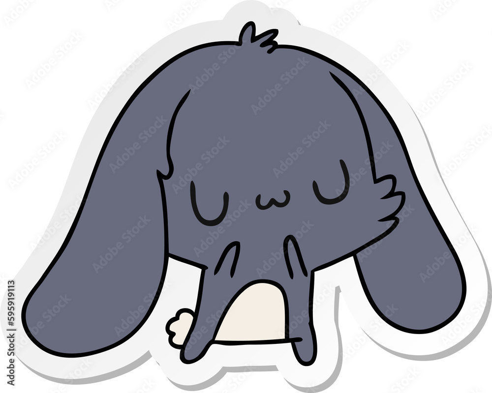 sticker cartoon illustration kawaii cute furry bunny