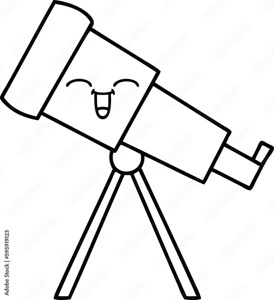 line drawing cartoon of a telescope line drawing cartoon of a telescope