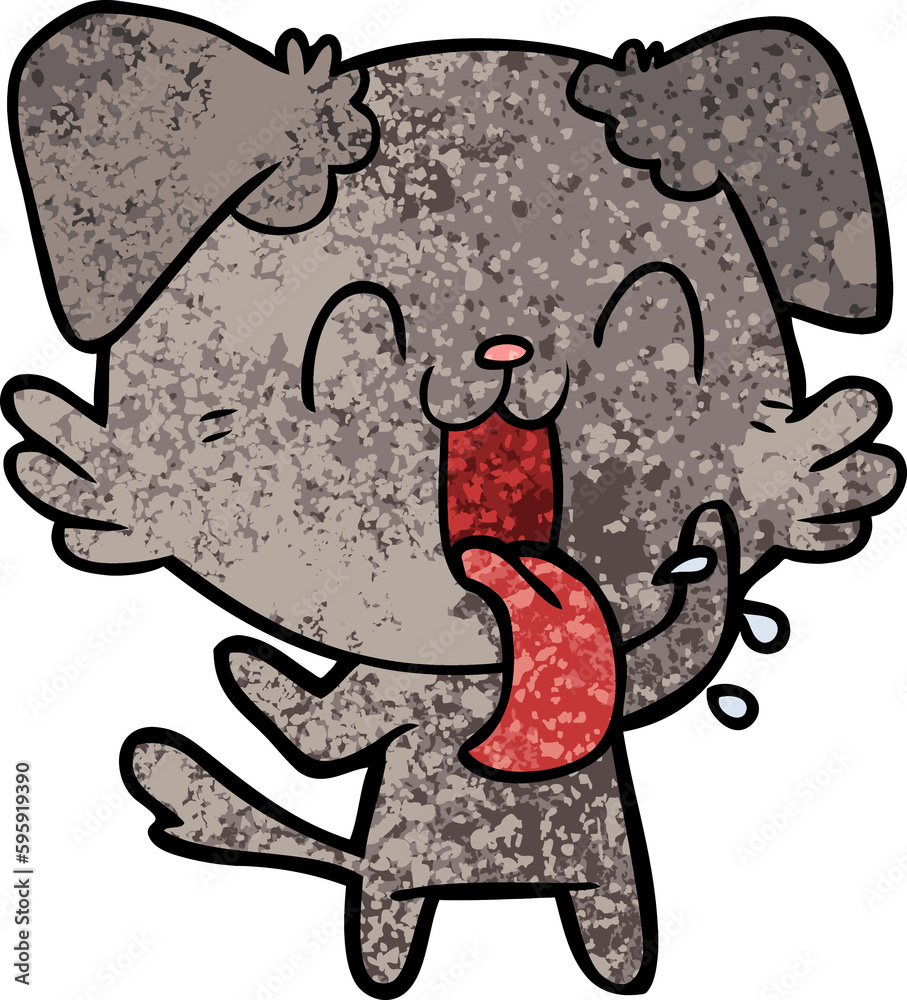 Obraz premium cartoon panting dog