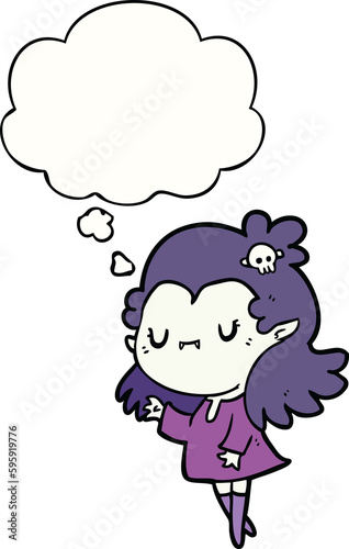 cartoon vampire with thought bubble
