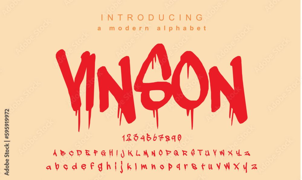 Vinson Font. Elegant alphabet letters font and number. Classic