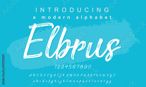 Elbrus Font. Elegant alphabet letters font and number. Classic Lettering Minimal Fashion Designs. Typography modern serif fonts regular uppercase lowercase and numbers. vector illustration