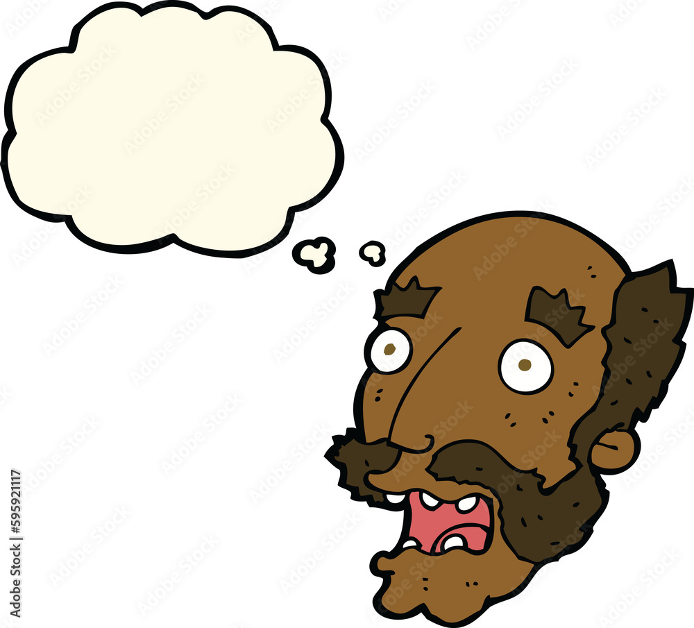 cartoon shocked old man with thought bubble cartoon shocked old man with thought bubble