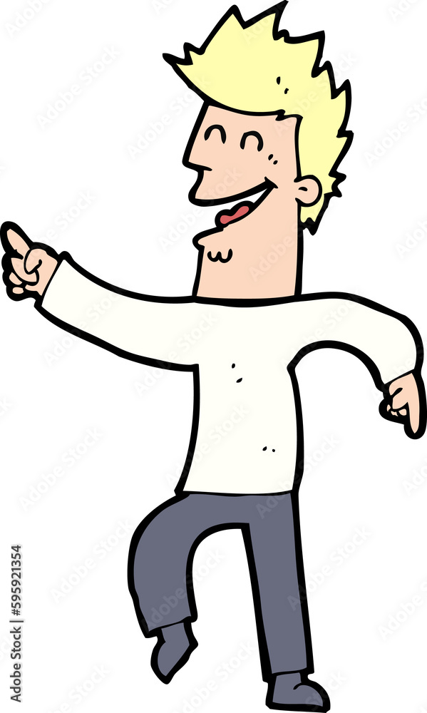 cartoon man pointing and laughing