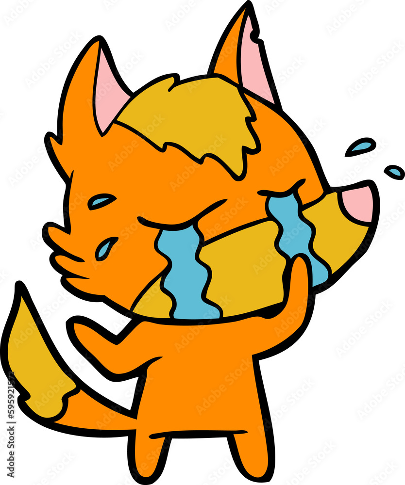 sad little fox cartoon character sad little fox cartoon character