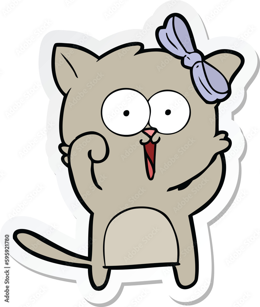 sticker of a cartoon cat sticker of a cartoon cat