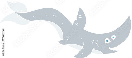 flat color illustration of shark
