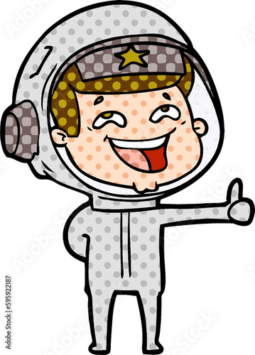 cartoon laughing astronaut