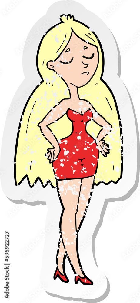 retro distressed sticker of a cartoon retro distressed sticker of a cartoon
