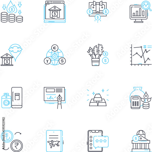 Foto Agricultural business linear icons set