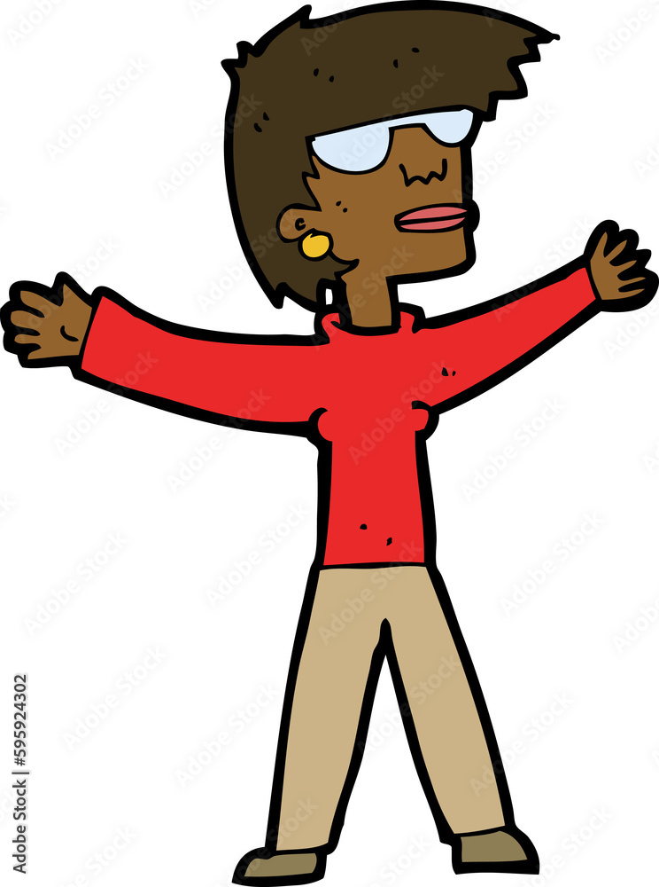 cartoon woman wearing glasses