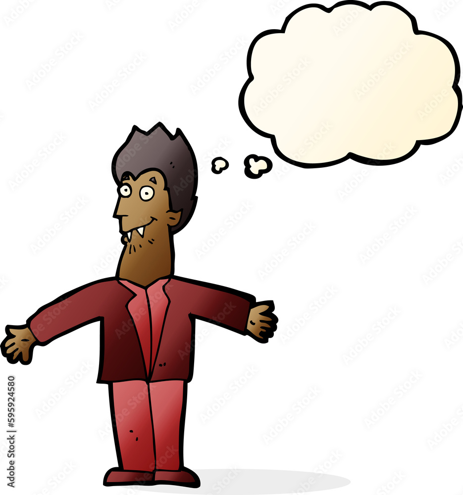 cartoon vampire man with thought bubble cartoon vampire man with thought bubble