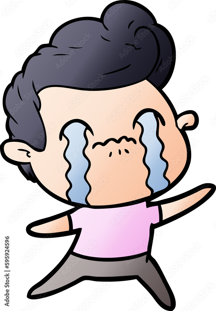 cartoon man crying