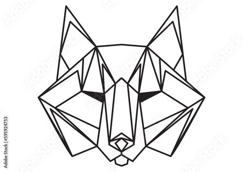 Animal icon, vector fox. Abstract triangular style