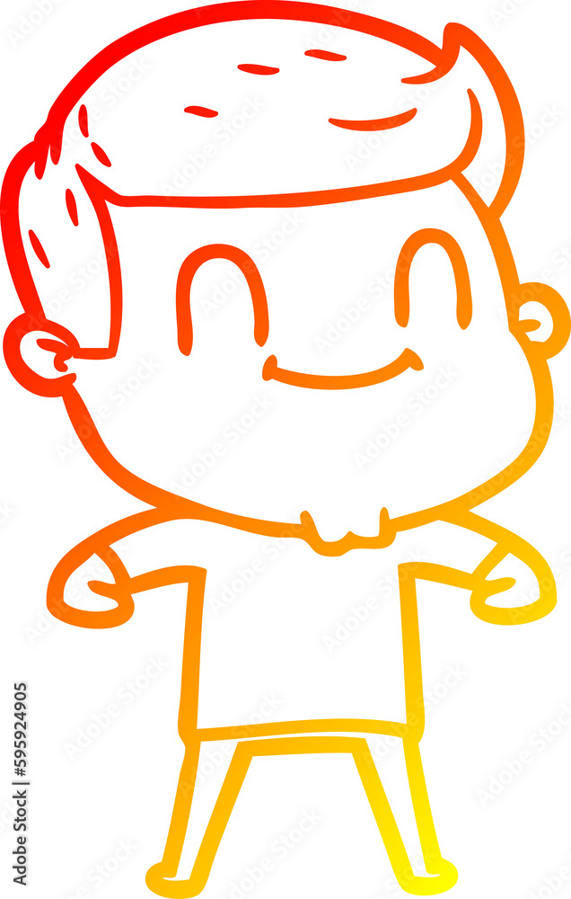 warm gradient line drawing of a cartoon friendly man warm gradient line drawing of a cartoon friendly man