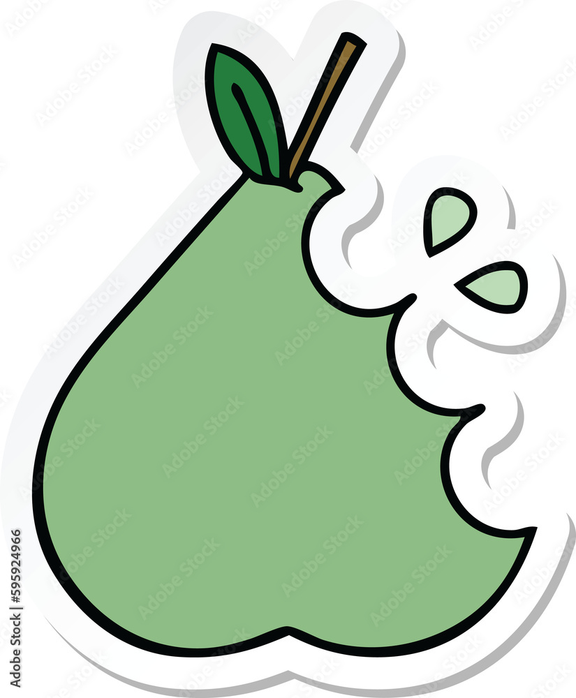 sticker of a cute cartoon green pear sticker of a cute cartoon green pear