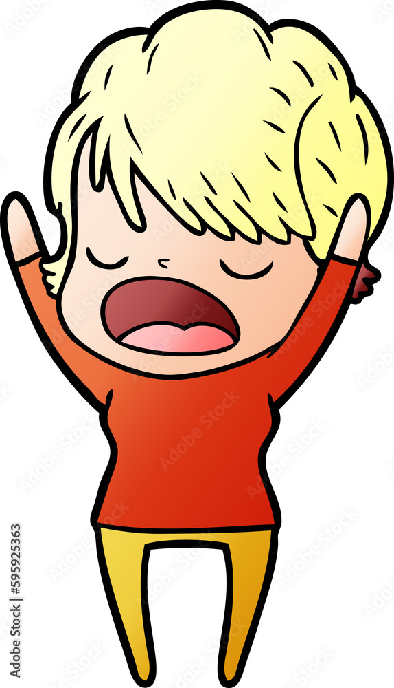 cartoon woman talking