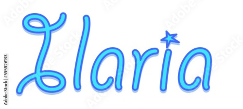 Ilaria - light blue color - female name - sparkles - ideal for websites, emails, presentations, greetings, banners, cards, books, t-shirt, sweatshirt, prints 
