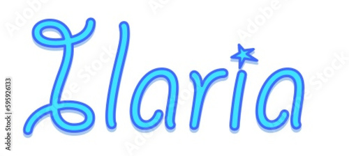Ilaria - light blue color - female name - sparkles - ideal for websites, emails, presentations, greetings, banners, cards, books, t-shirt, sweatshirt, prints	