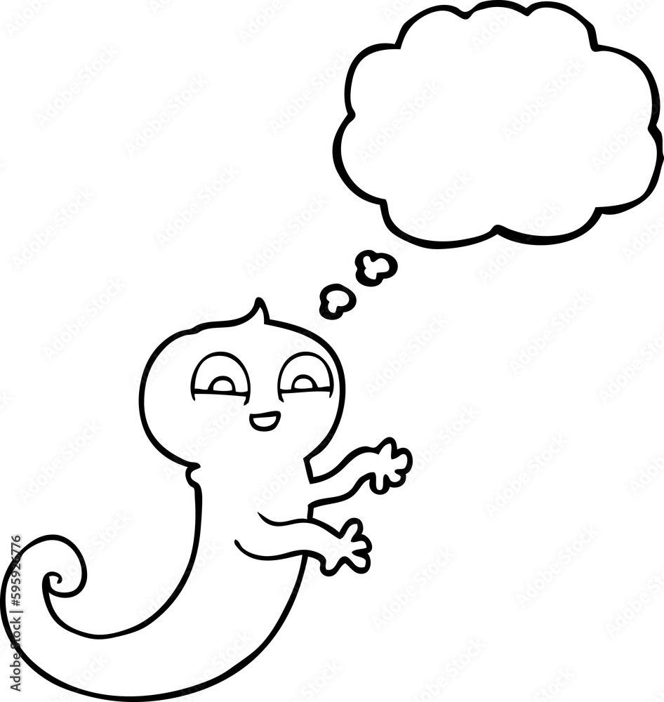 freehand drawn thought bubble cartoon ghost freehand drawn thought bubble cartoon ghost