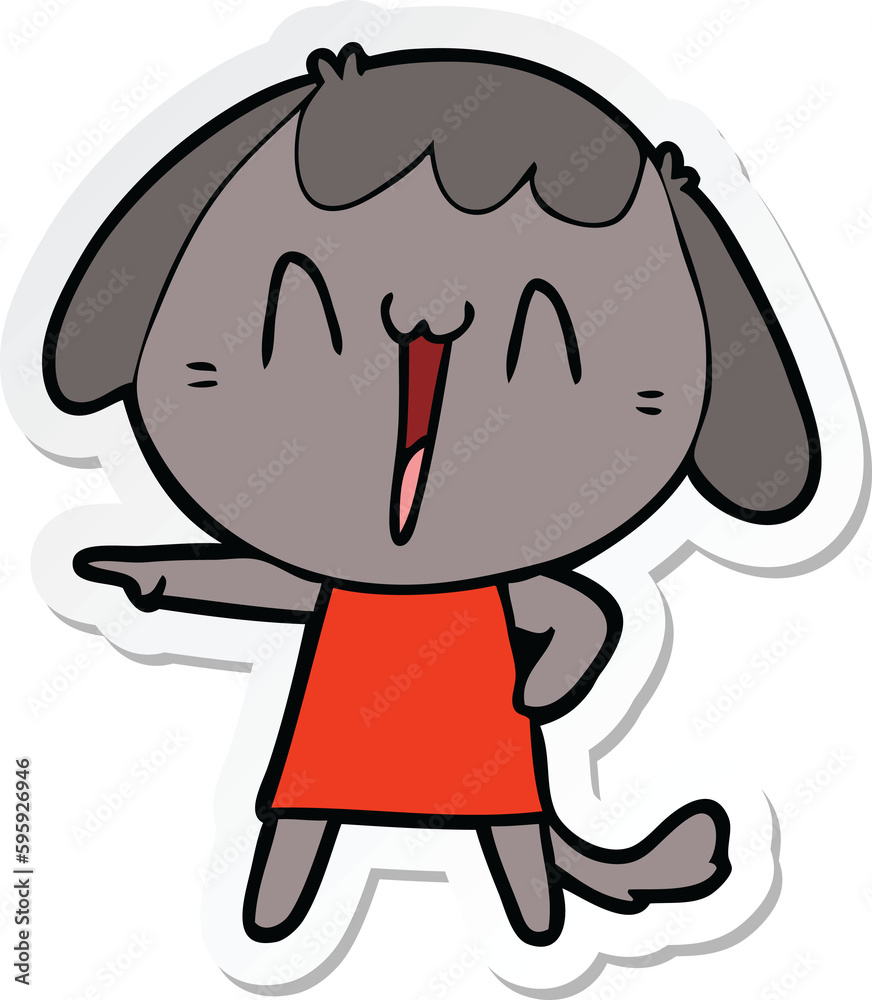 sticker of a cute cartoon dog sticker of a cute cartoon dog