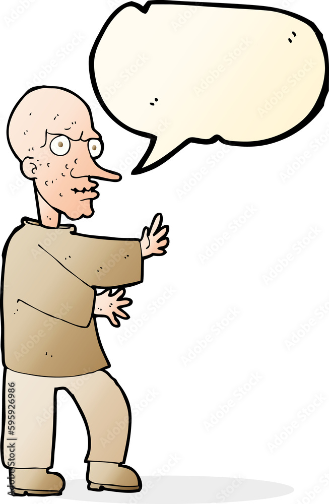 cartoon mean looking man with speech bubble cartoon mean looking man with speech bubble