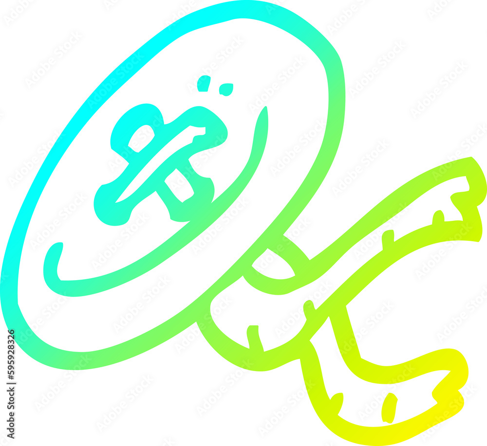 cold gradient line drawing of a cartoon button cold gradient line drawing of a cartoon button
