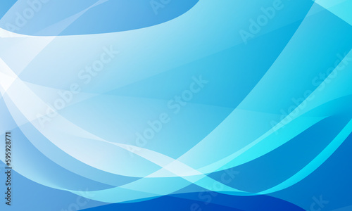 Fototapeta Naklejka Na Ścianę i Meble -  blue smooth lines wave curves with soft gradient abstract background